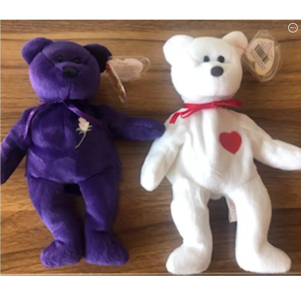 Princess Diana rate 1rst edition and Valentino 1rst Beanie baby fr Ty .